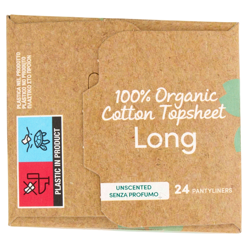 Carefree 100% Organic Cotton Topsheet Long Salvaslip 24 pz